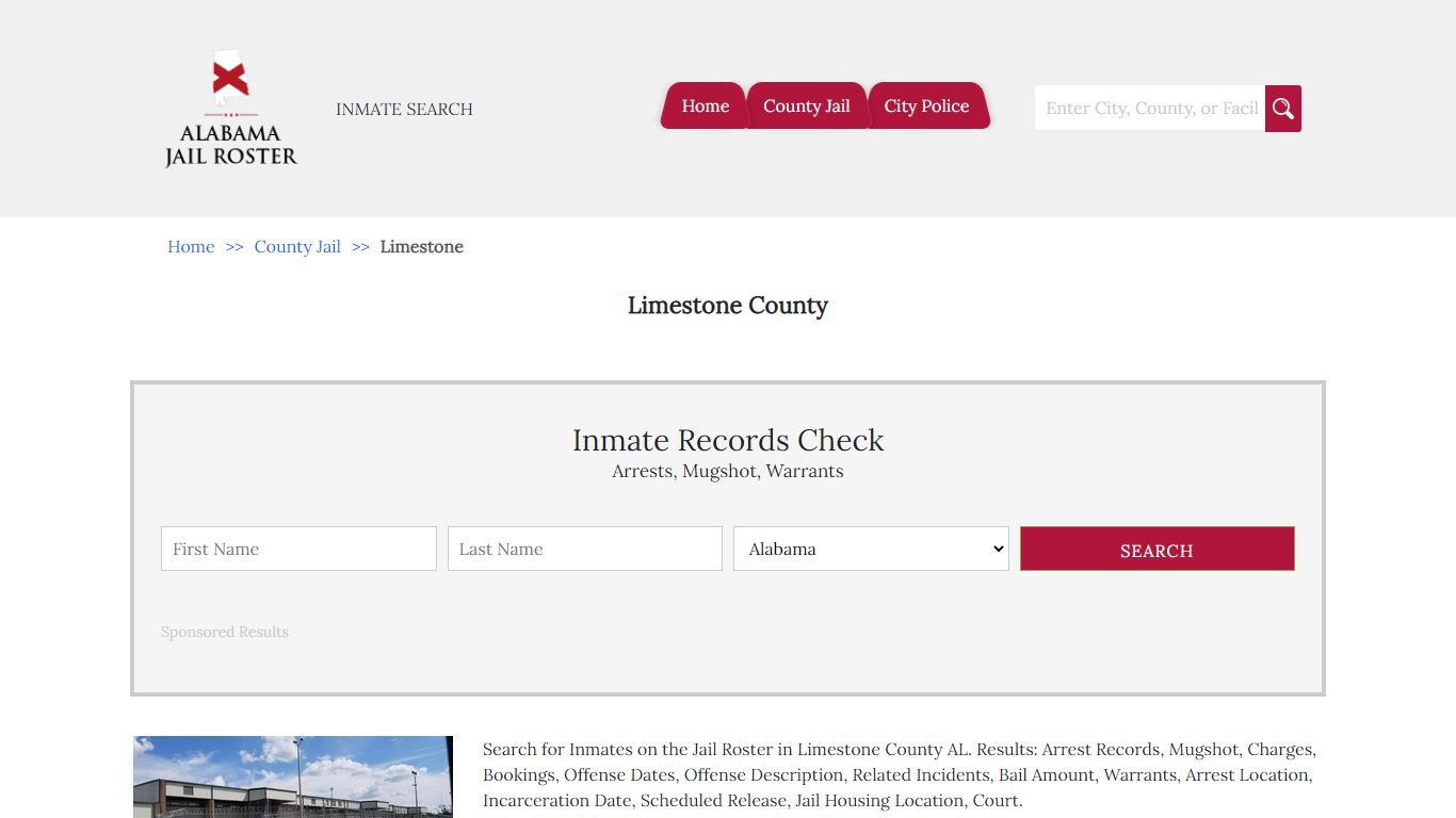 Limestone County | Alabama Jail Inmate Search